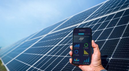Werbefoto einer Photovoltaik Anlage 