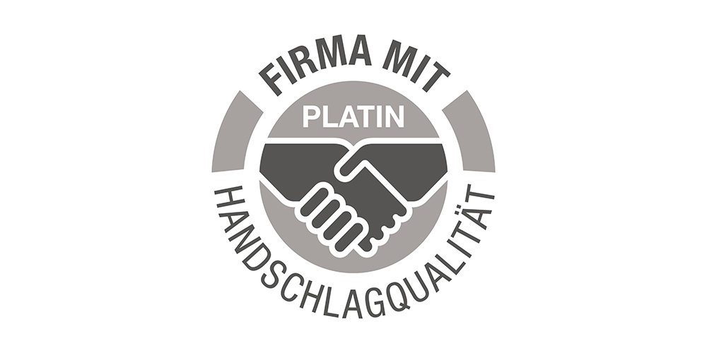 Logo - Firma mit Handschlagqualität platin